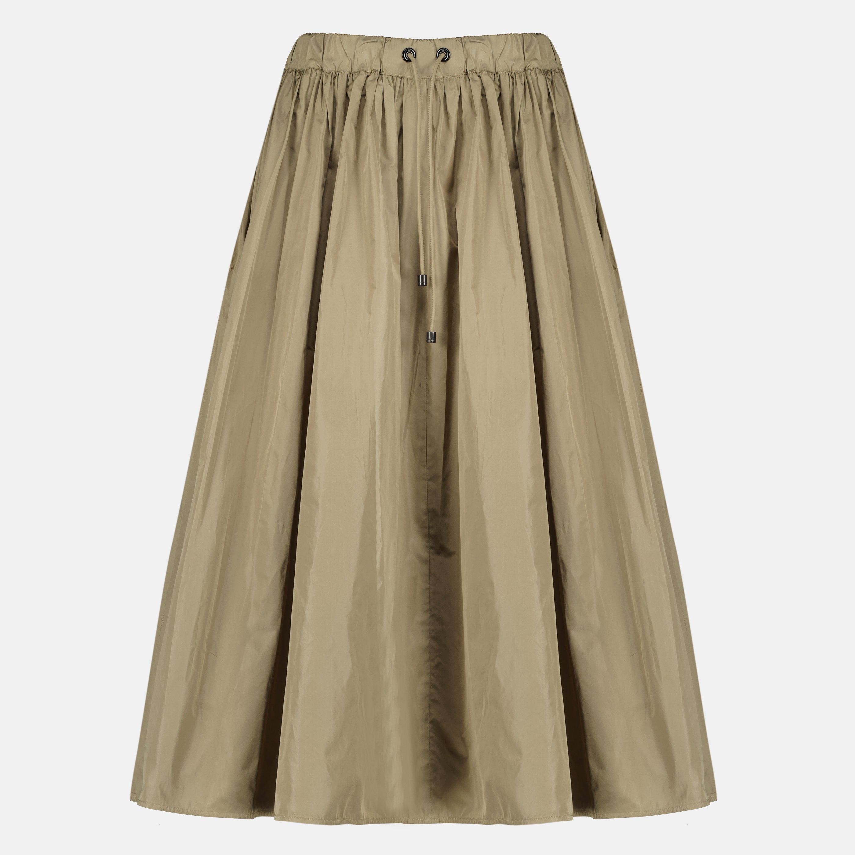 Max Mara 브랜드 여성용 카키 미디 스커트 이미지 - 2026 봄-여름 시즌 - 앞보기