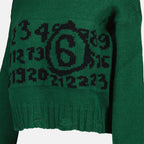 Maglieria Pull effet usé Mm6 Verde Femme
