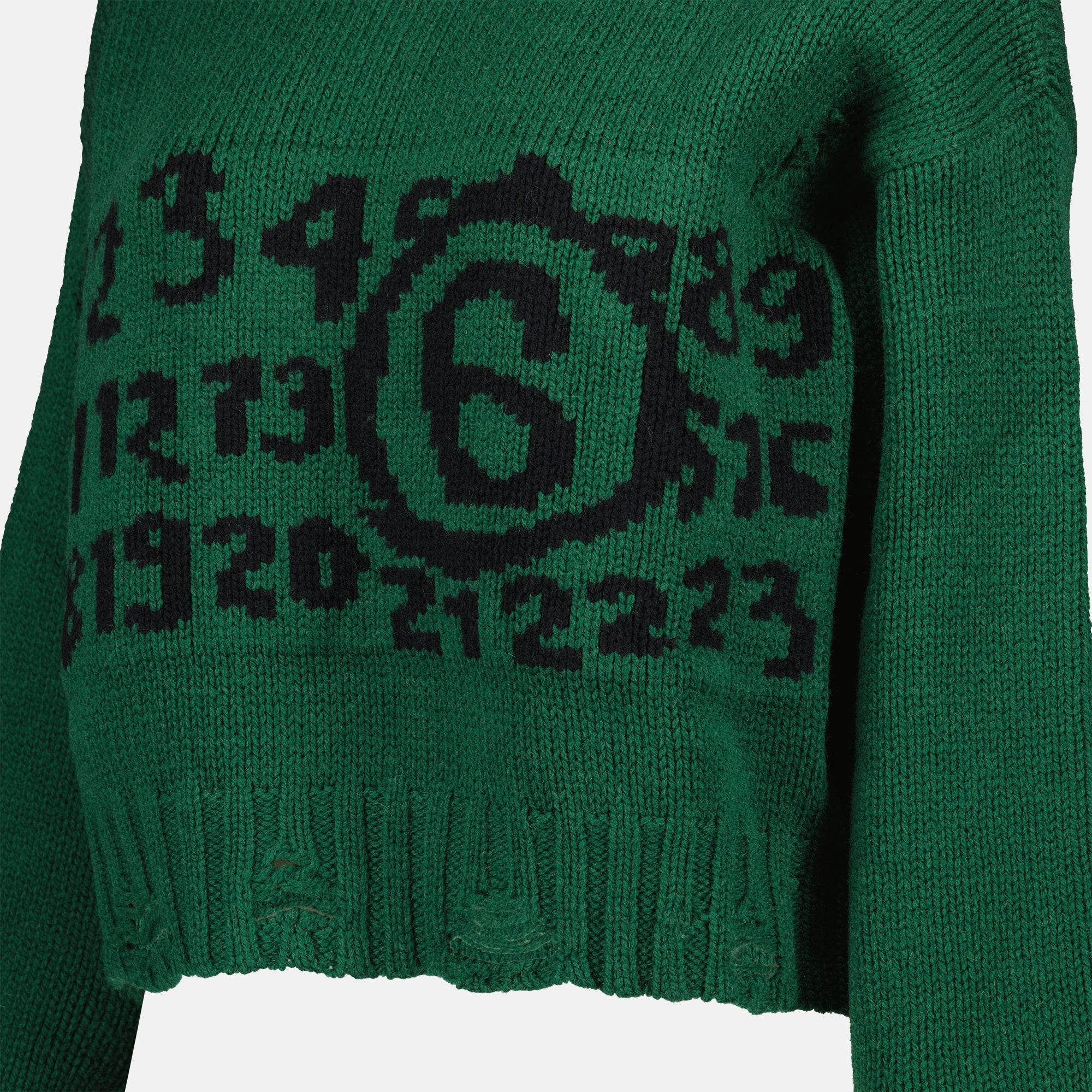 Maglieria Pull effet usé Mm6 Verde Femme