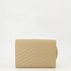Bild der Saint Laurent Cassandre beige Lederumschlagtasche für Frauen - Frühjahr-Sommer 2026 - Rückansicht
