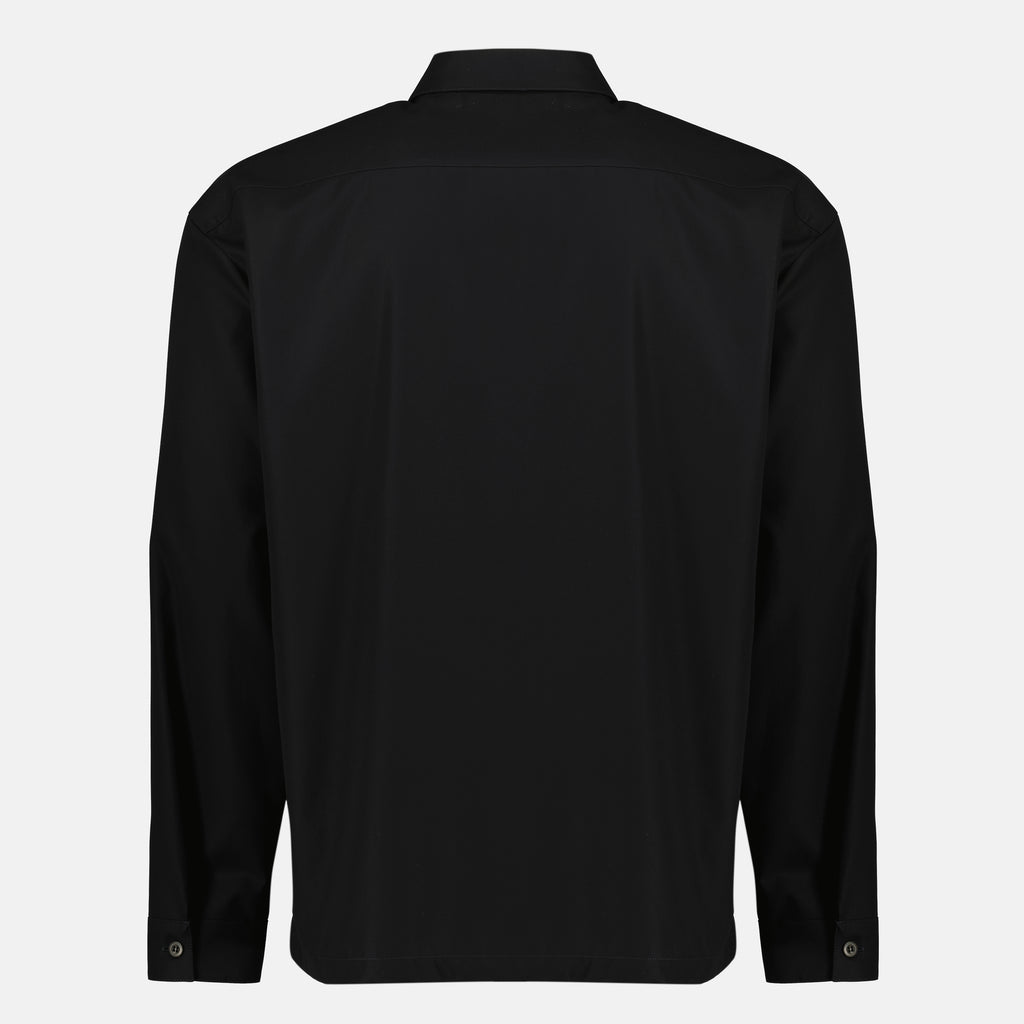 Image of the article Black cotton zip-up shirt jacket by Prada for Men - Spring-Summer 2026 - Back view