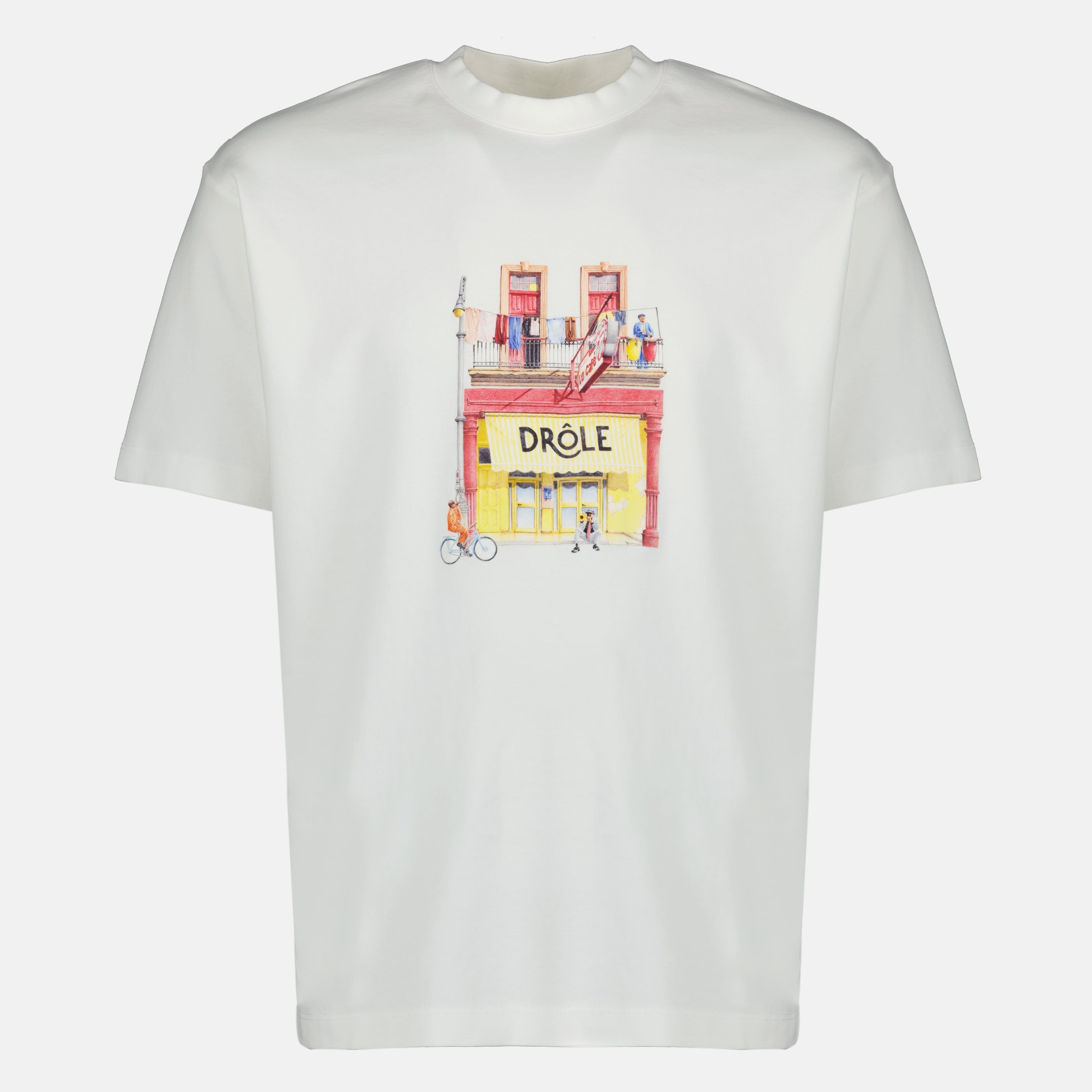 Imagem do artigo Camiseta Branca Engraçada Café da marca Drole De Monsieur para Homem - Temporada Primavera-Verão 2026 - Vista Frontal