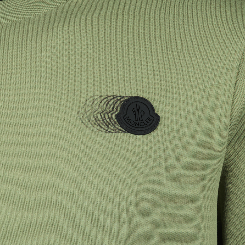 Felpe Felpa con logo sbiadito Moncler Verde Uomini