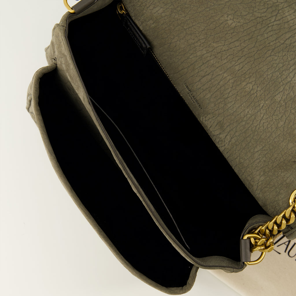 Sacs bandoulière ニキ クロコエフェクト ブラウン レザー バッグ Saint Laurent Kaki Femme