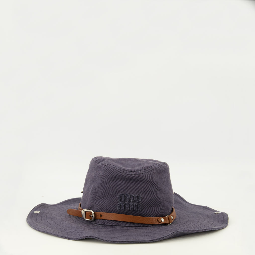 Chapeaux, casquettes et bonnets 네이비 블루 드릴 카우보이 모자 Miu Miu Bleu foncé Femme
