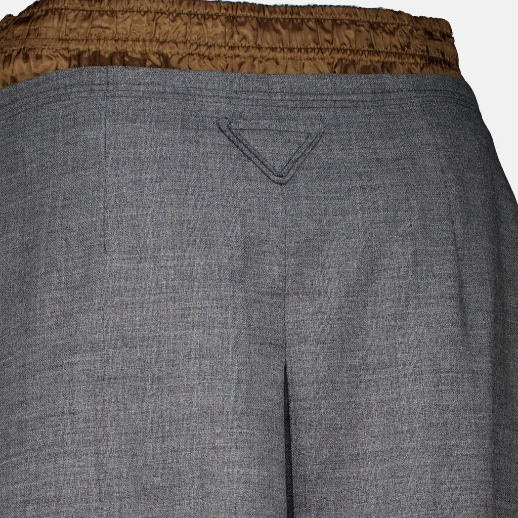 Jupes Falda Midi de Lana Gris Prada Gris Femme