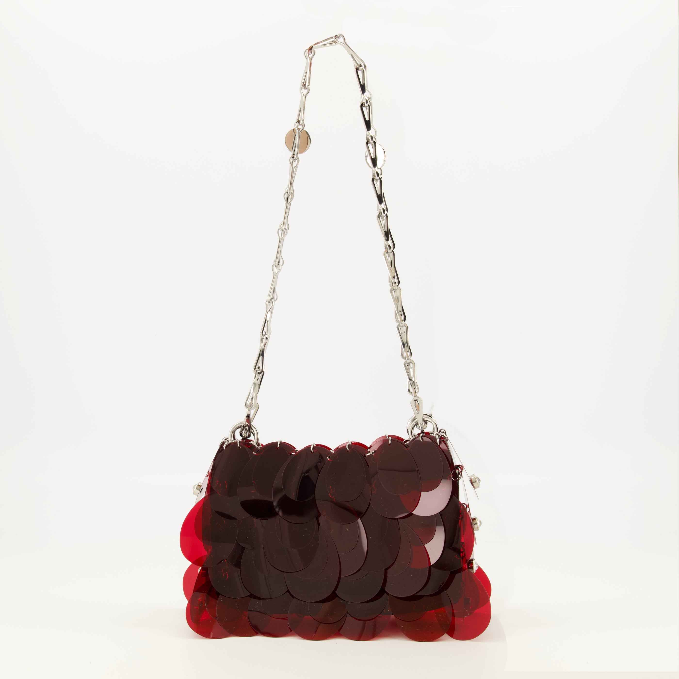 Image de l'article Sac Sparkle avec pastilles rouge et strass de la marque Rabanne pour Femme - Saison Printemps-Été 2026 - Vue de Dos