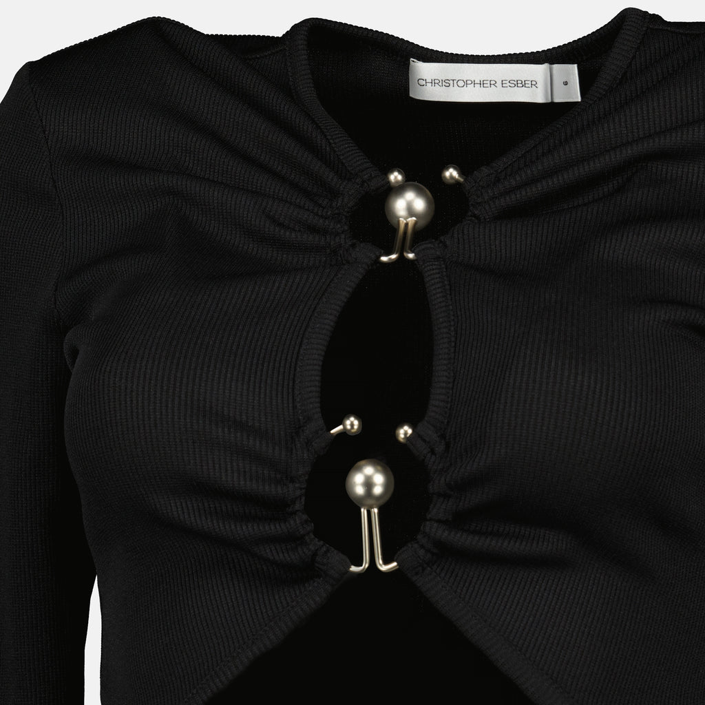 Image de l'article Haut à manches longues Orbit de la marque Christopher Esber pour Femme - Saison Automne-Hiver 2025 - Vue détaillée_3