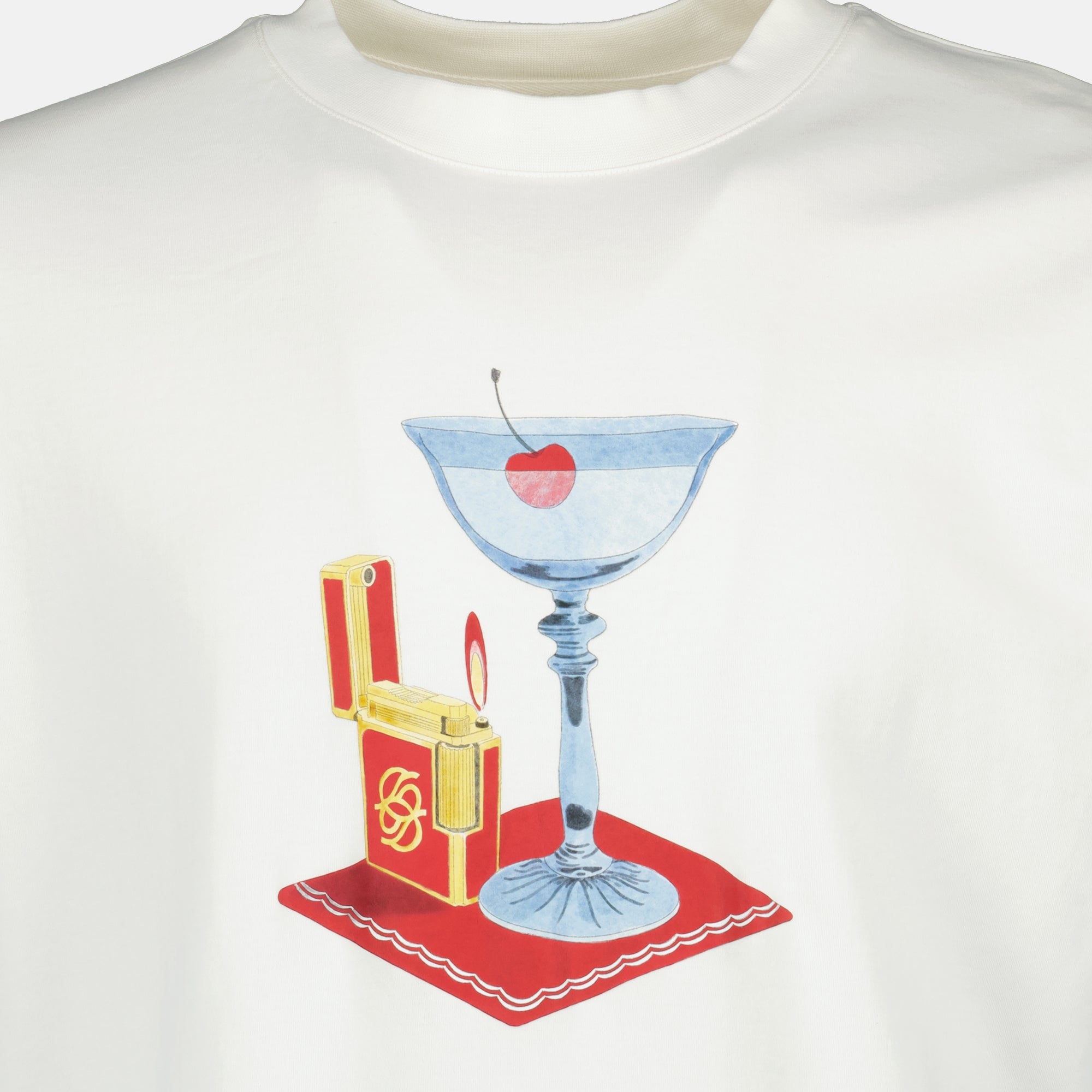 Immagine della T-shirt Cocktail bianca del marchio Drole De Monsieur per uomo - Stagione Primavera-Estate 2026 - Vista Dettagliata_1