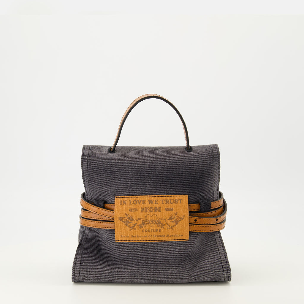 Bild der Moschino Tie Me Denim Tasche für Damen - Herbst-Winter 2025 Saison - Rückansicht