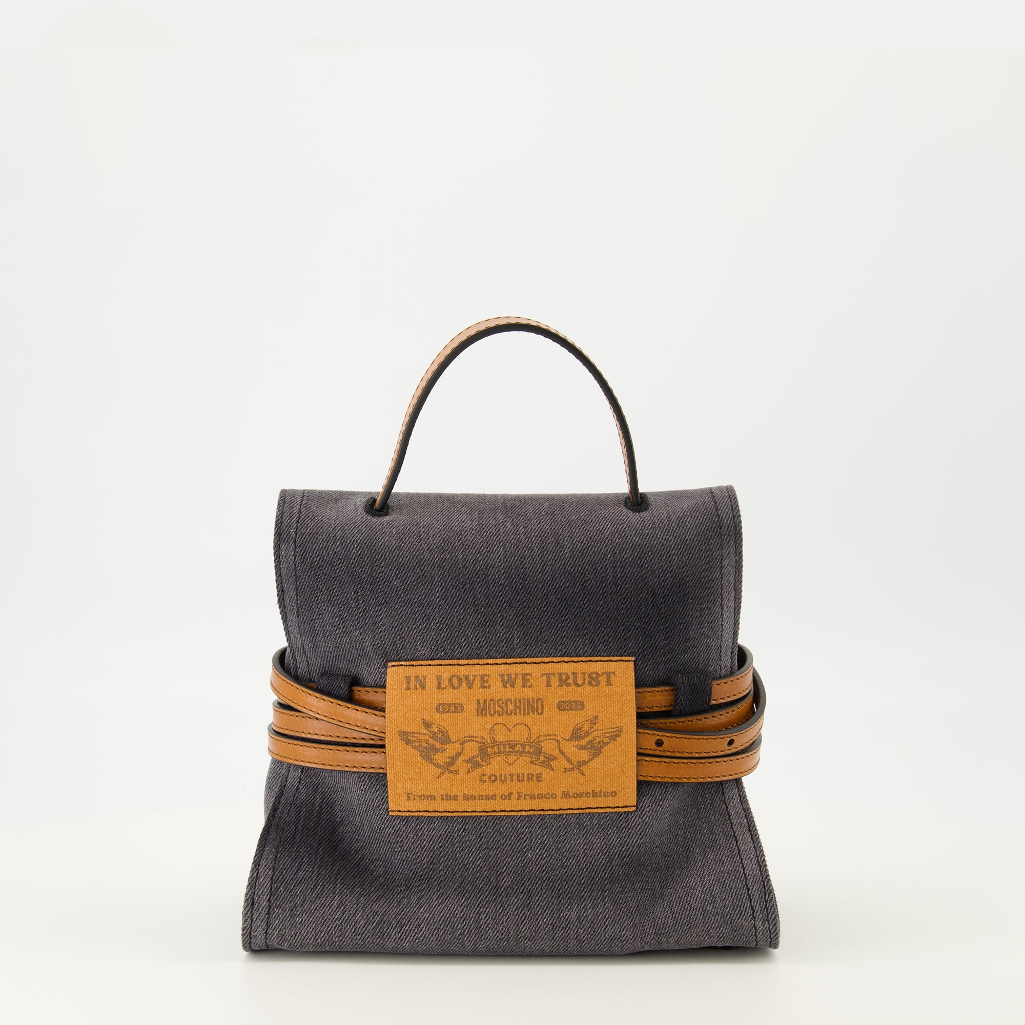 Bild der Moschino Tie Me Denim Tasche für Damen - Herbst-Winter 2025 Saison - Rückansicht