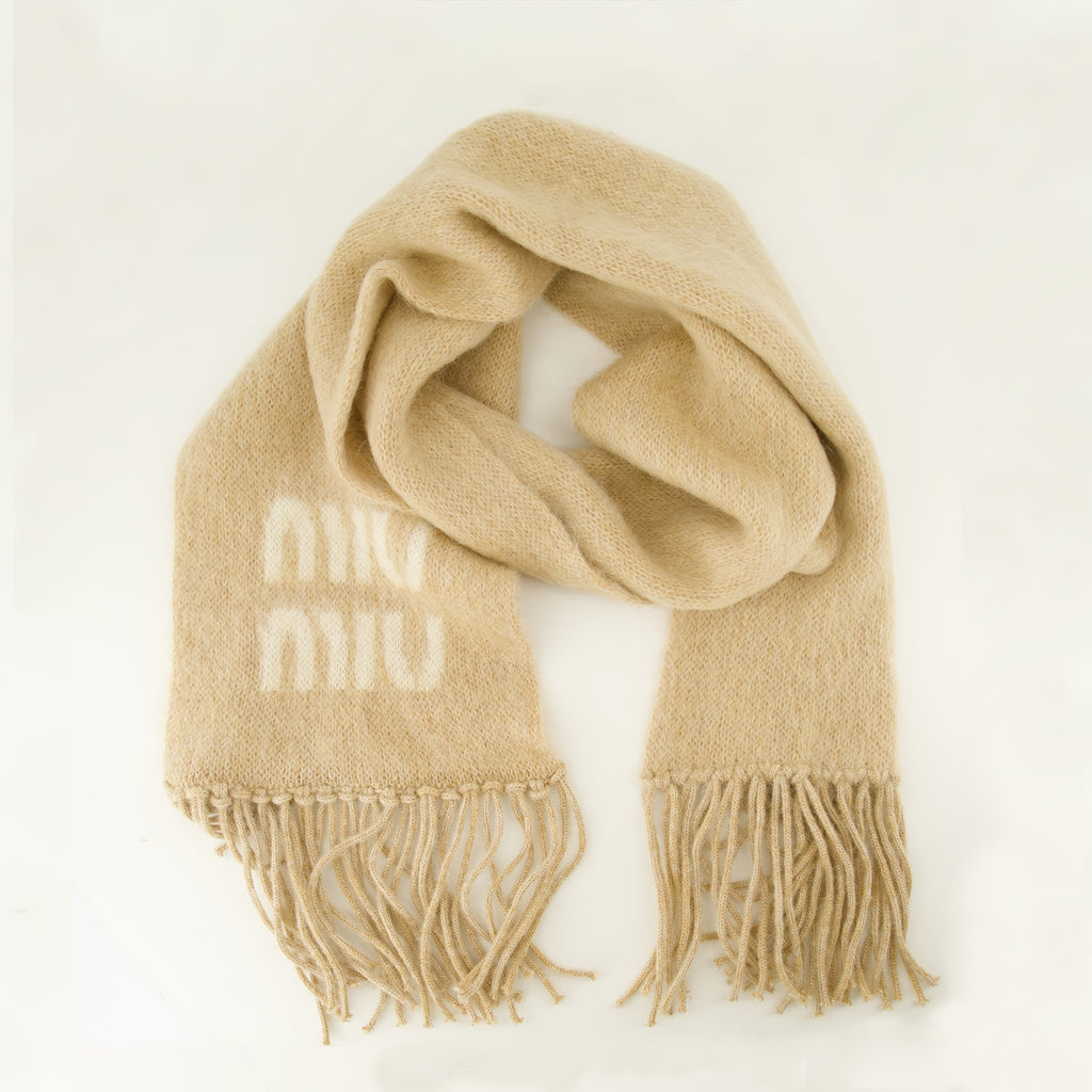 Écharpes, foulards et gants Sciarpa in Mohair Beige Miu Miu Beige Femme