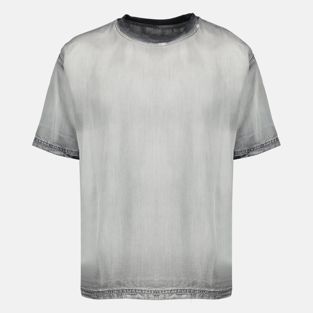 Image de l'article T-shirt D-Box gris effet délavé de la marque Diesel pour Homme - Saison Printemps-Été 2026 - Vue de Face