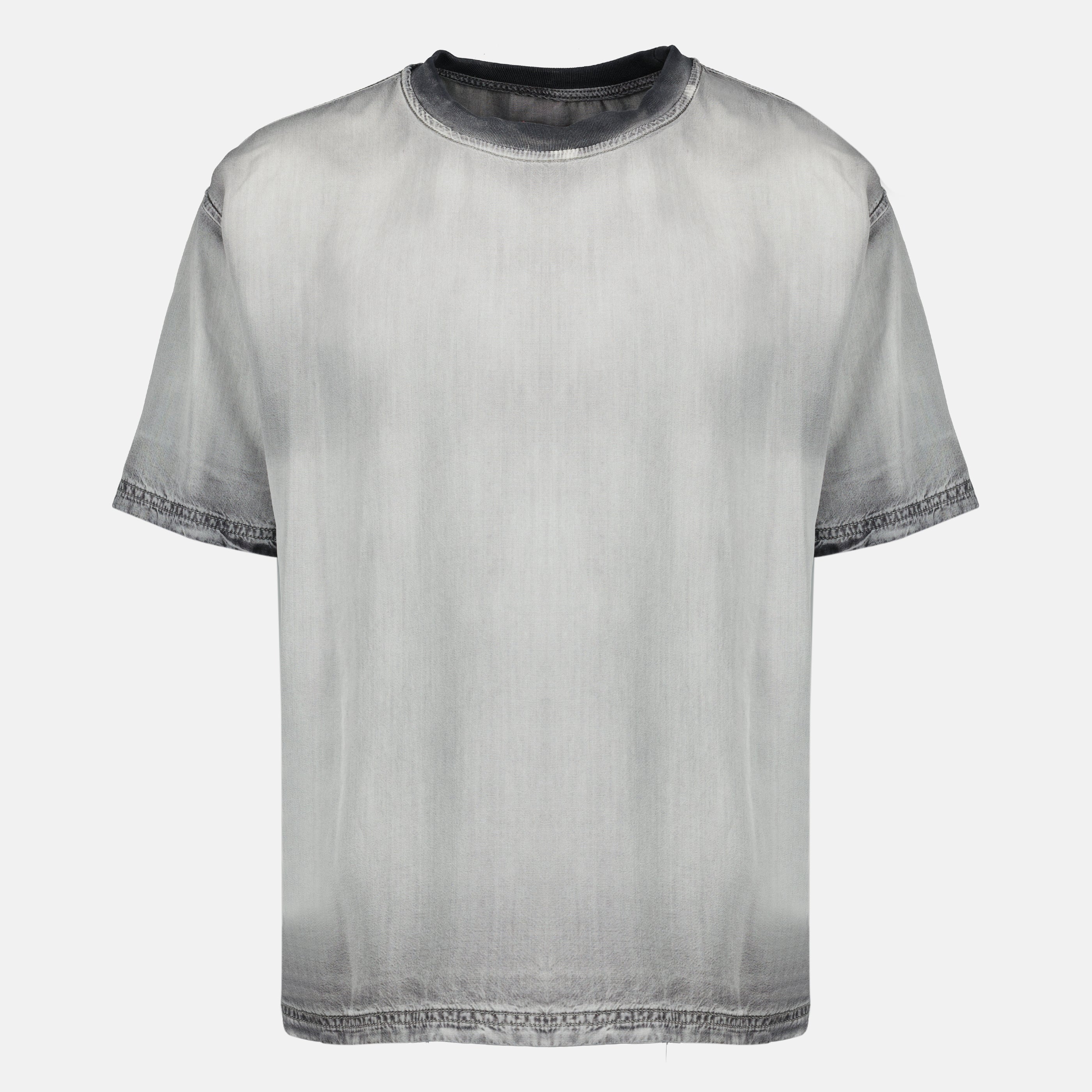 Image de l'article T-shirt D-Box gris effet délavé de la marque Diesel pour Homme - Saison Printemps-Été 2026 - Vue de Face