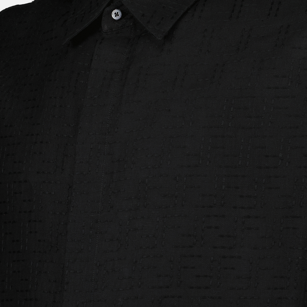 Chemises Chemise FF en lin Fendi Noir Homme