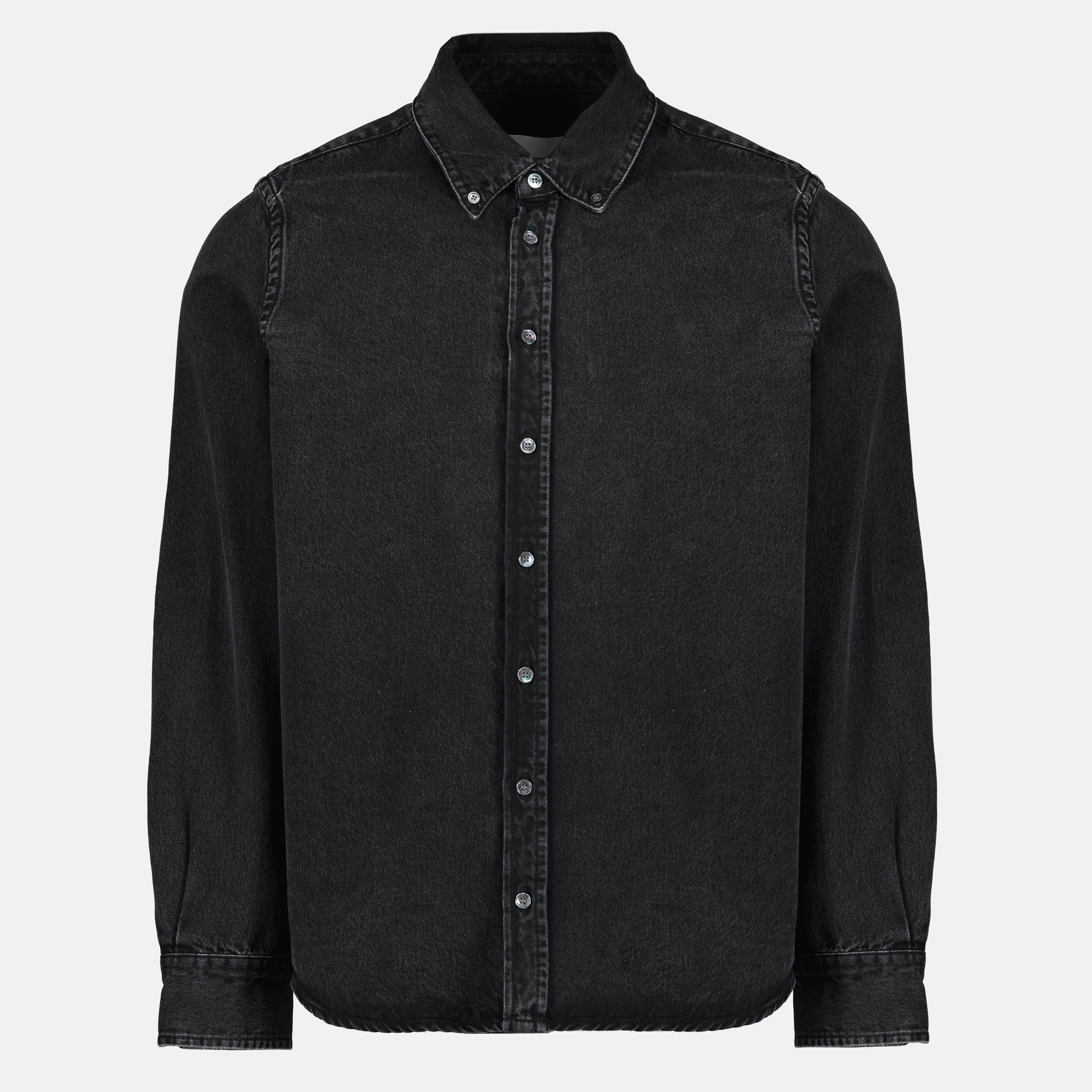 Image de l'article Chemise en denim noir de la marque Ami PARIS pour Unisex - Saison Printemps-Été 2026 - Vue de Face