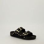Offene schuhe Sandales Arizona Rivet Birkenstock Schwarz Femme