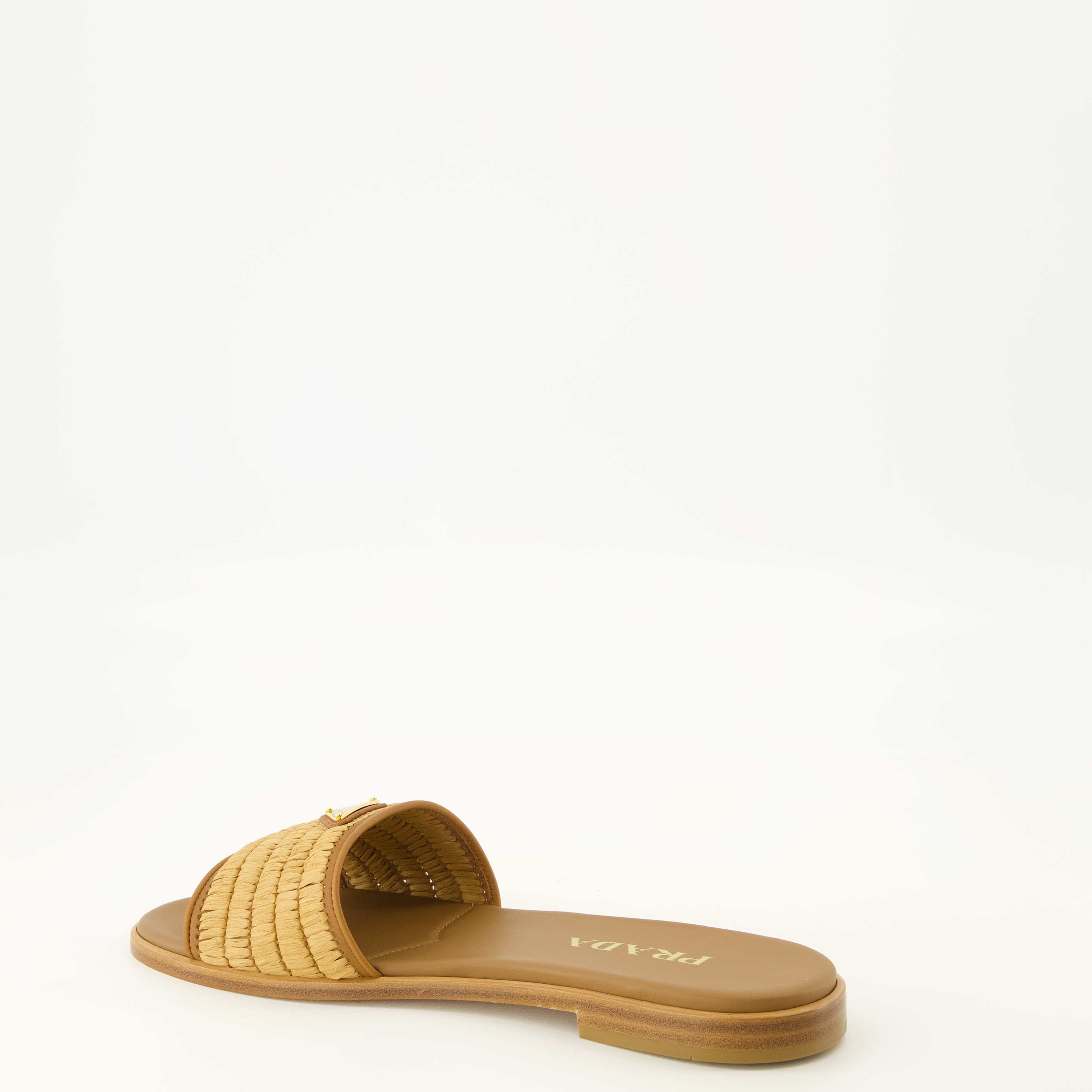 Chaussures ouvertes Mules en cuir et crochet marron Prada Marron Femme