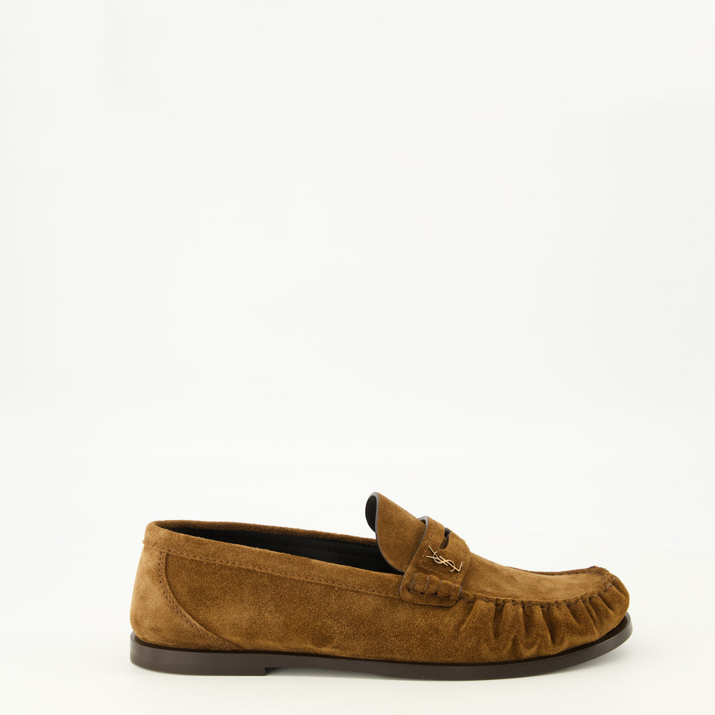 Mocassins Mocassins Loafer marron en suède Saint Laurent Marron Femme
