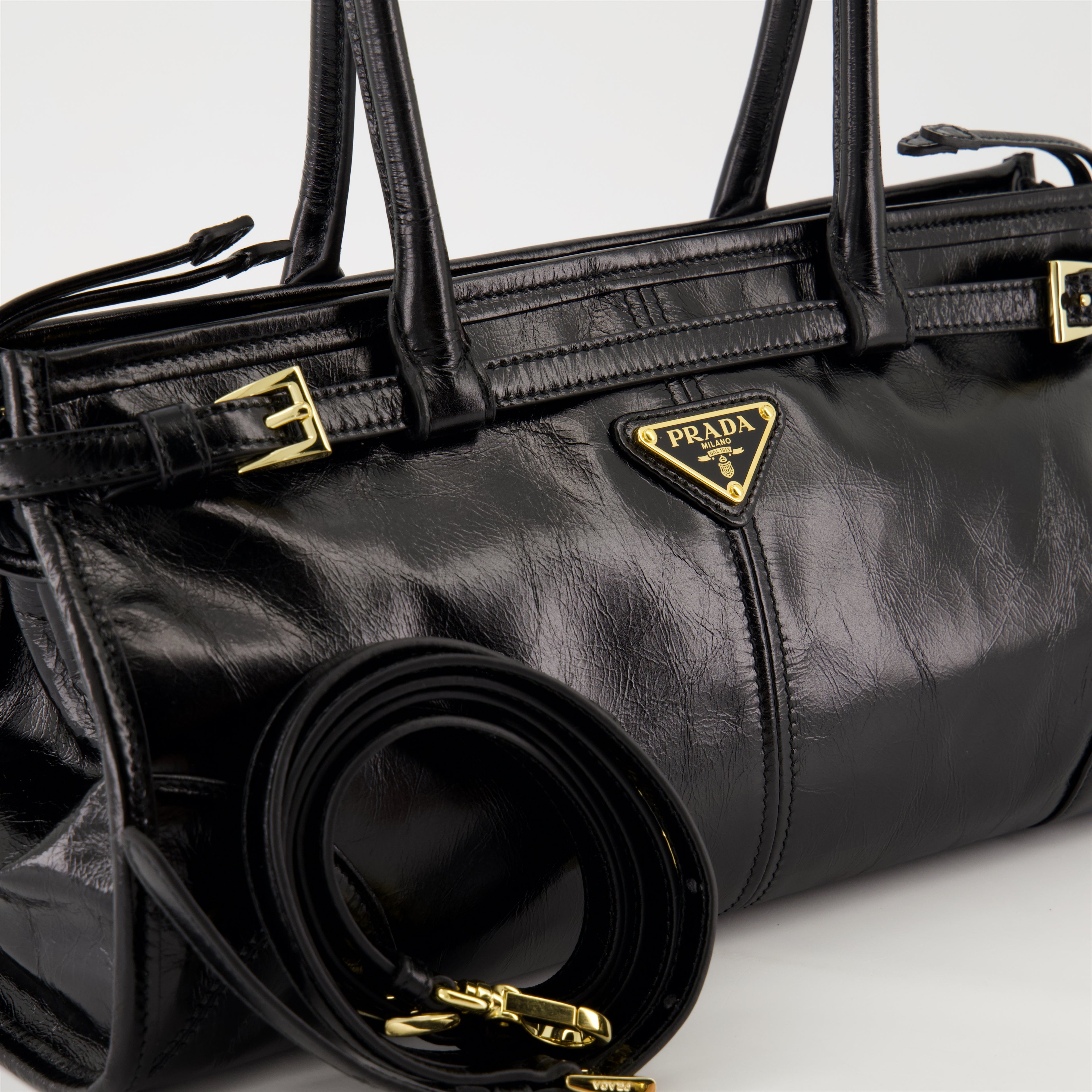 Handtaschen und schultertaschen Sac en cuir Prada Schwarz Femme