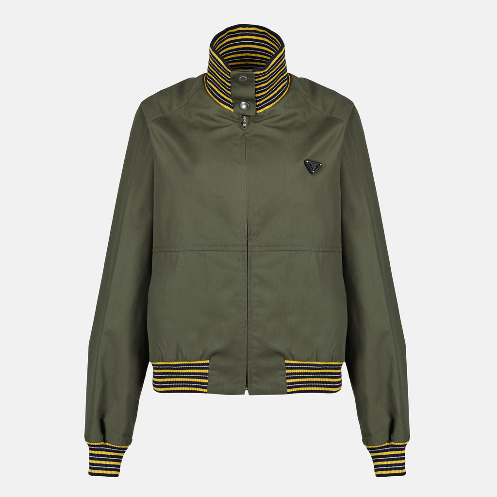 Image de l'article Blouson bomber kaki de la marque Prada pour Femme - Saison Printemps-Été 2026 - Vue de Face