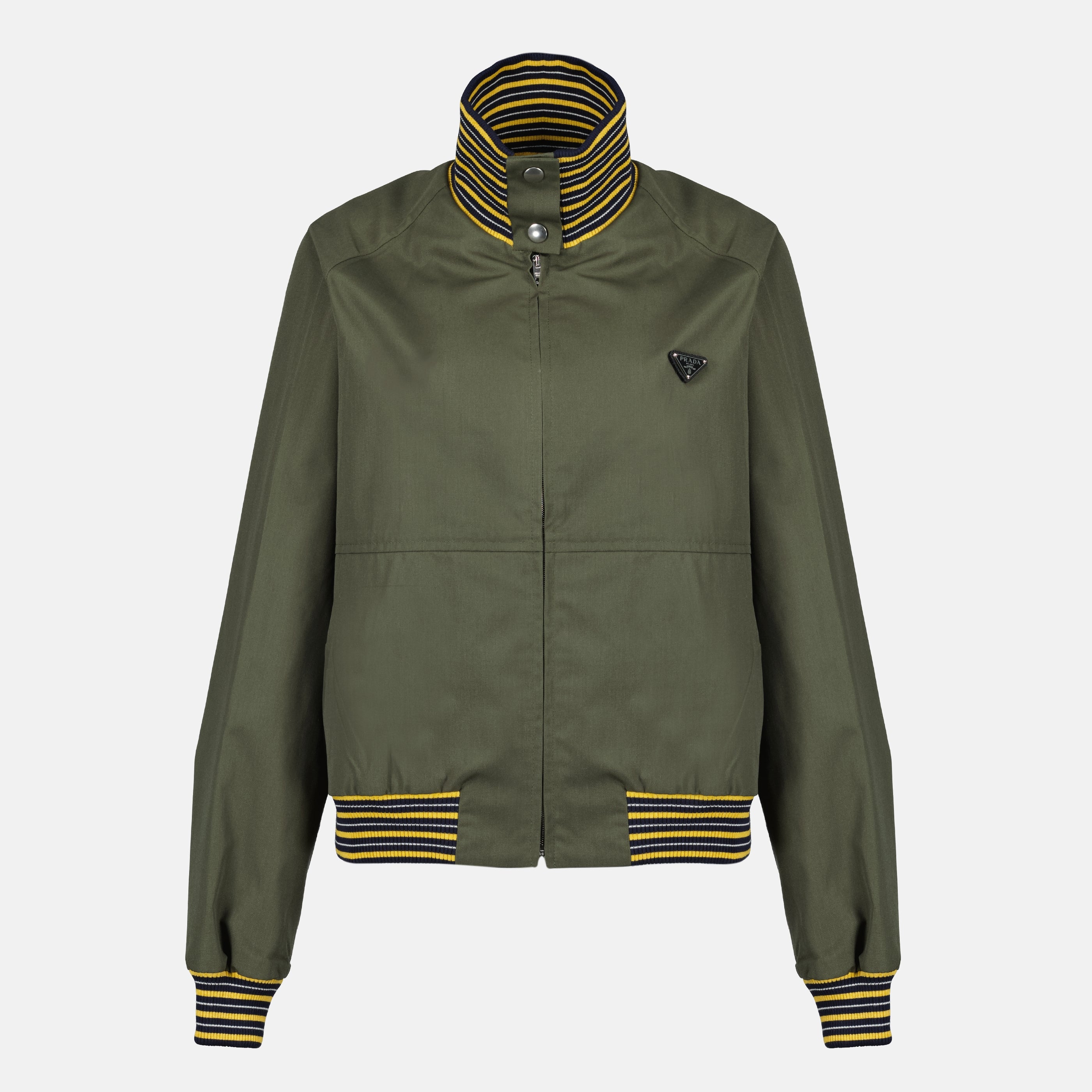 Image de l'article Blouson bomber kaki de la marque Prada pour Femme - Saison Printemps-Été 2026 - Vue de Face