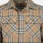 Camicie Camicia a Quadri Check Burberry Beige Homme