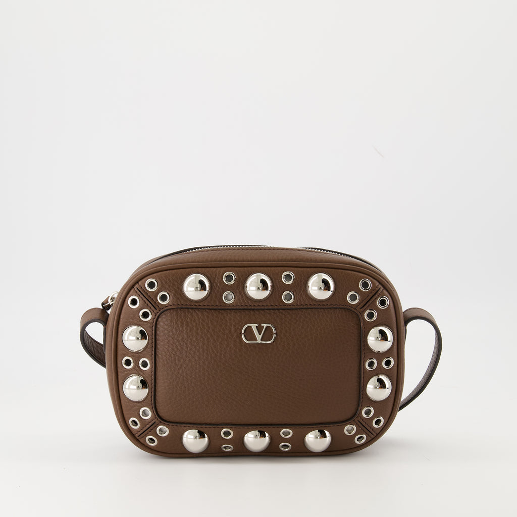 Image of the Valentino Garavani leather Nellcôte clutch for women - Fall-Winter 2025 - Frontal View