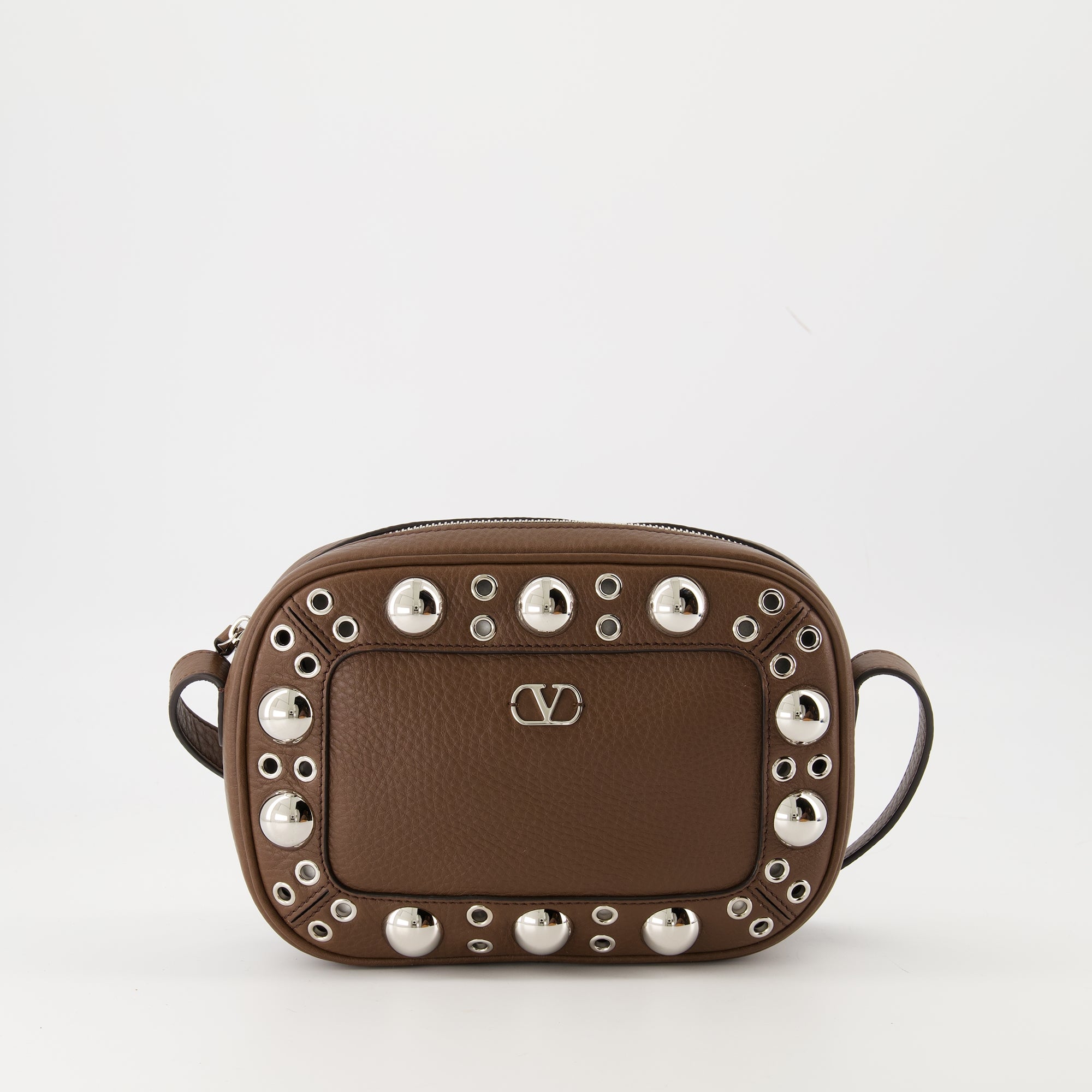 Image of the Valentino Garavani leather Nellcôte clutch for women - Fall-Winter 2025 - Frontal View