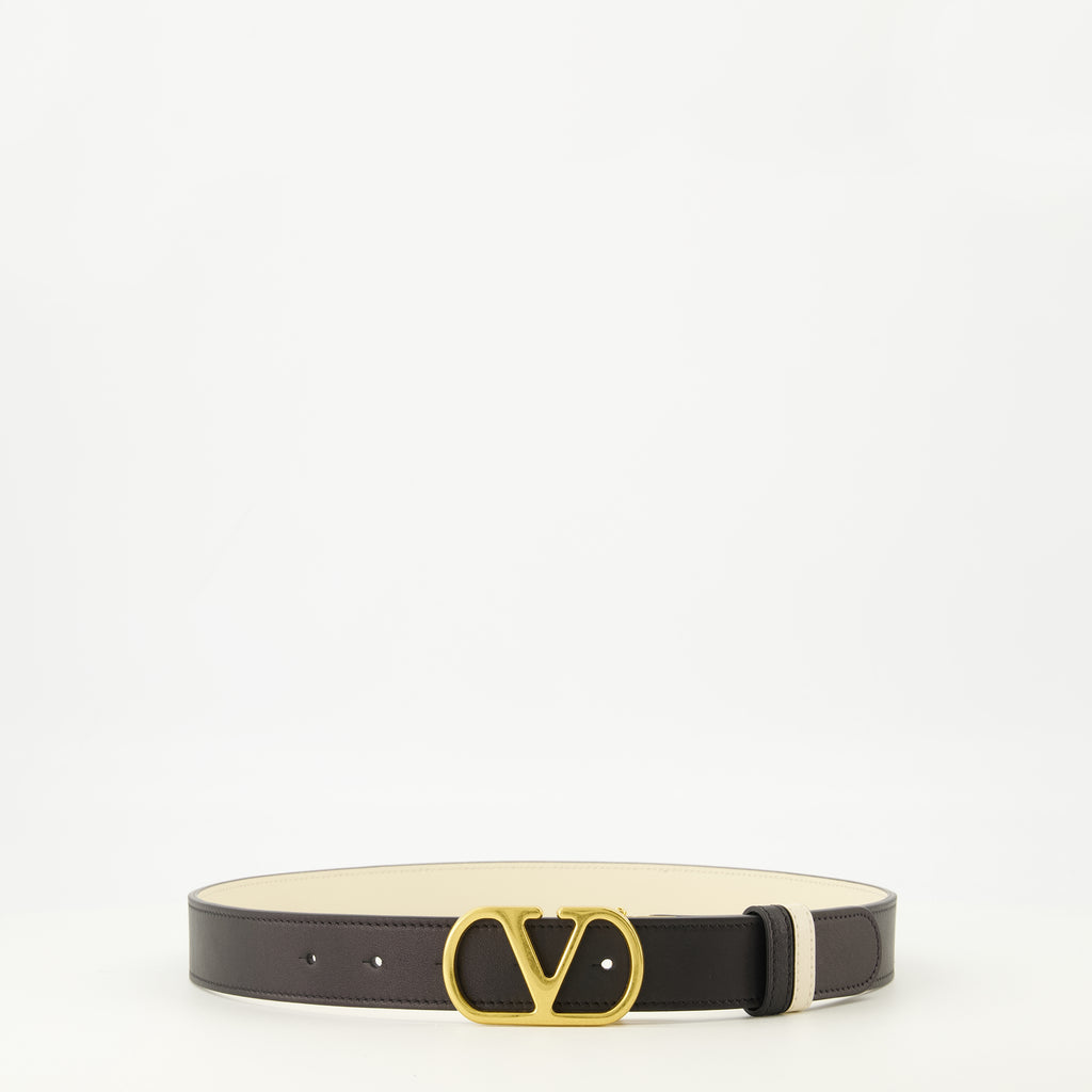 Image de l'article Ceinture VLogo réversible blanc et noir 30 mm de la marque Valentino Garavani pour Femme - Saison Printemps-Été 2026 - Vue détaillée_2