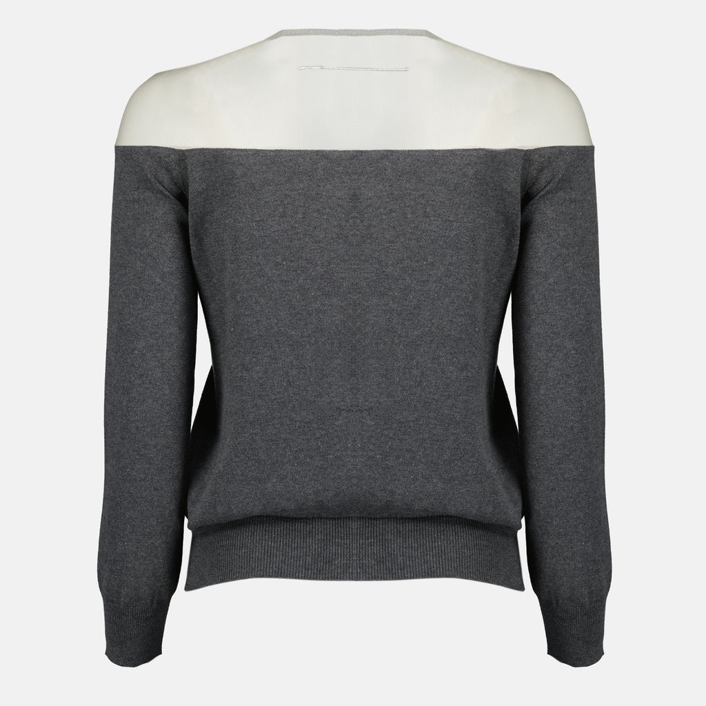 Maille Cardigan de punto gris Mm6 Gris Femme
