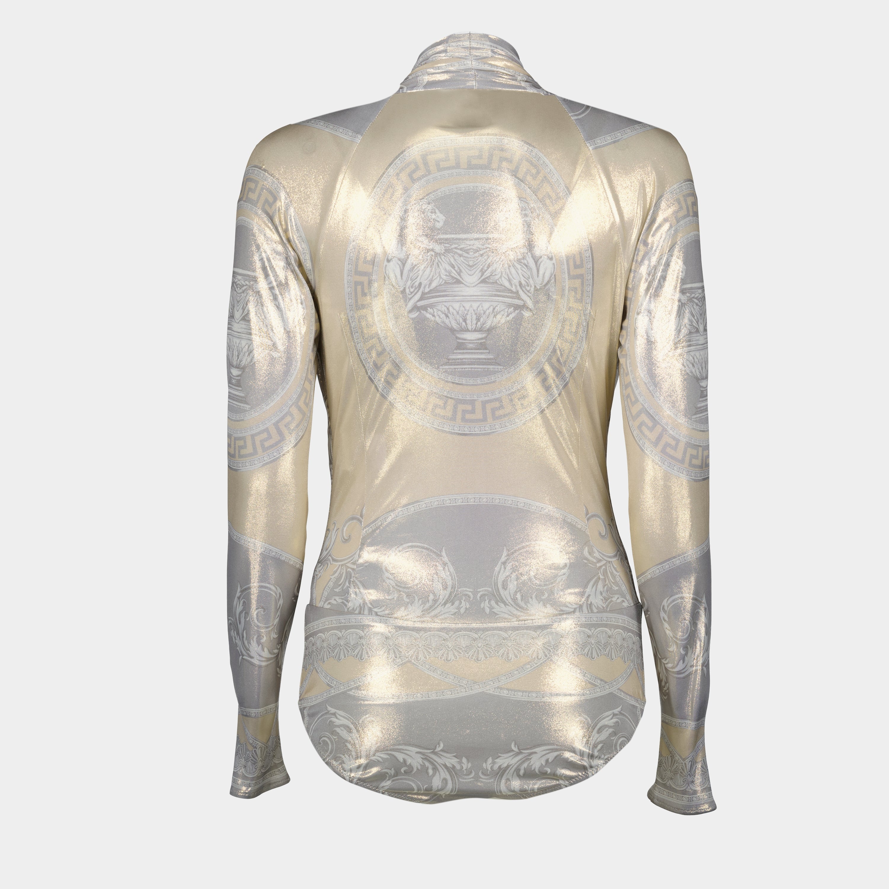Tops Barocco Draped Bodysuit Versace Silver Femme