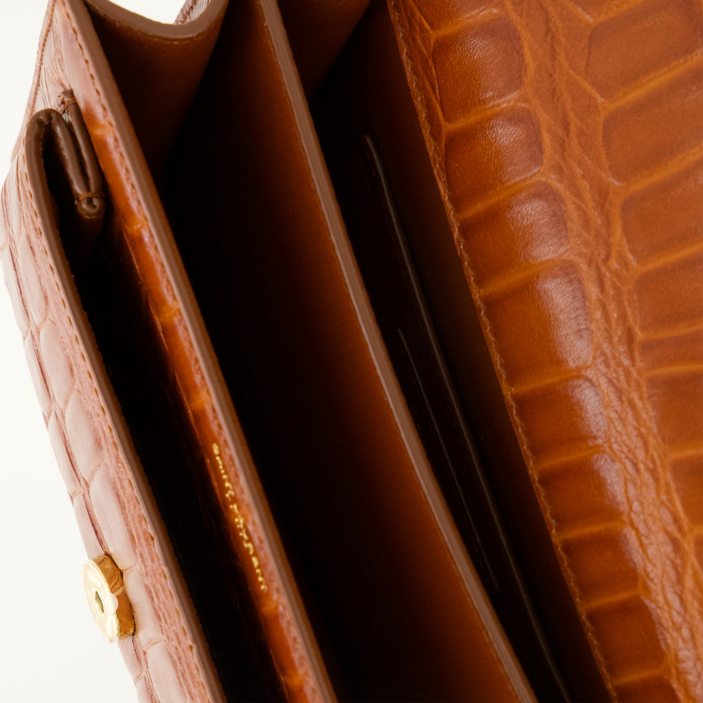 Image de l'article Sac Sunset small effet crocro marron de la marque Saint Laurent pour Femme - Saison Printemps-Été 2026 - Vue détaillée_3