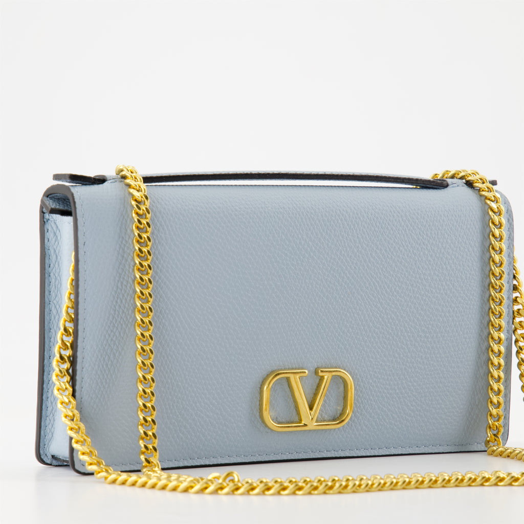 Small leather goods Portefeuille VLogo à chaîne Valentino Garavani Blue Femme