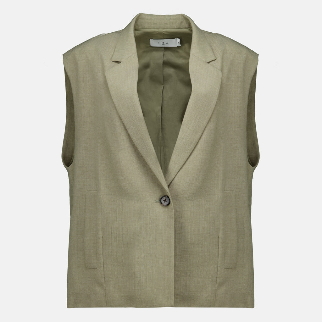 Vestes Sleeveless Khaki Blazer Iro Kaki Femme