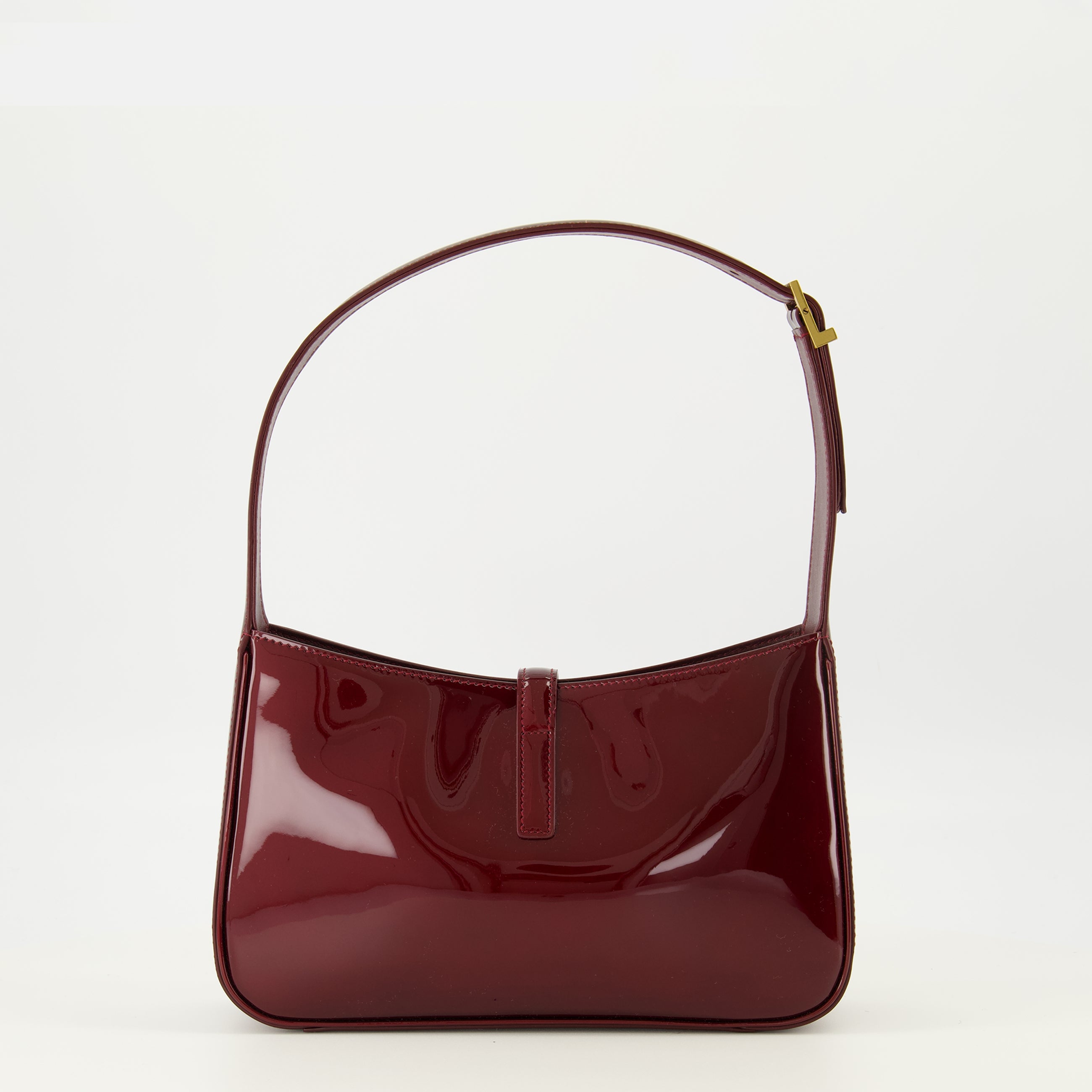 Image de l'article Sac le 5 à 7 en cuir verni bordeaux de la marque Saint Laurent pour Femme - Saison Automne-Hiver 2025 - Vue de Dos