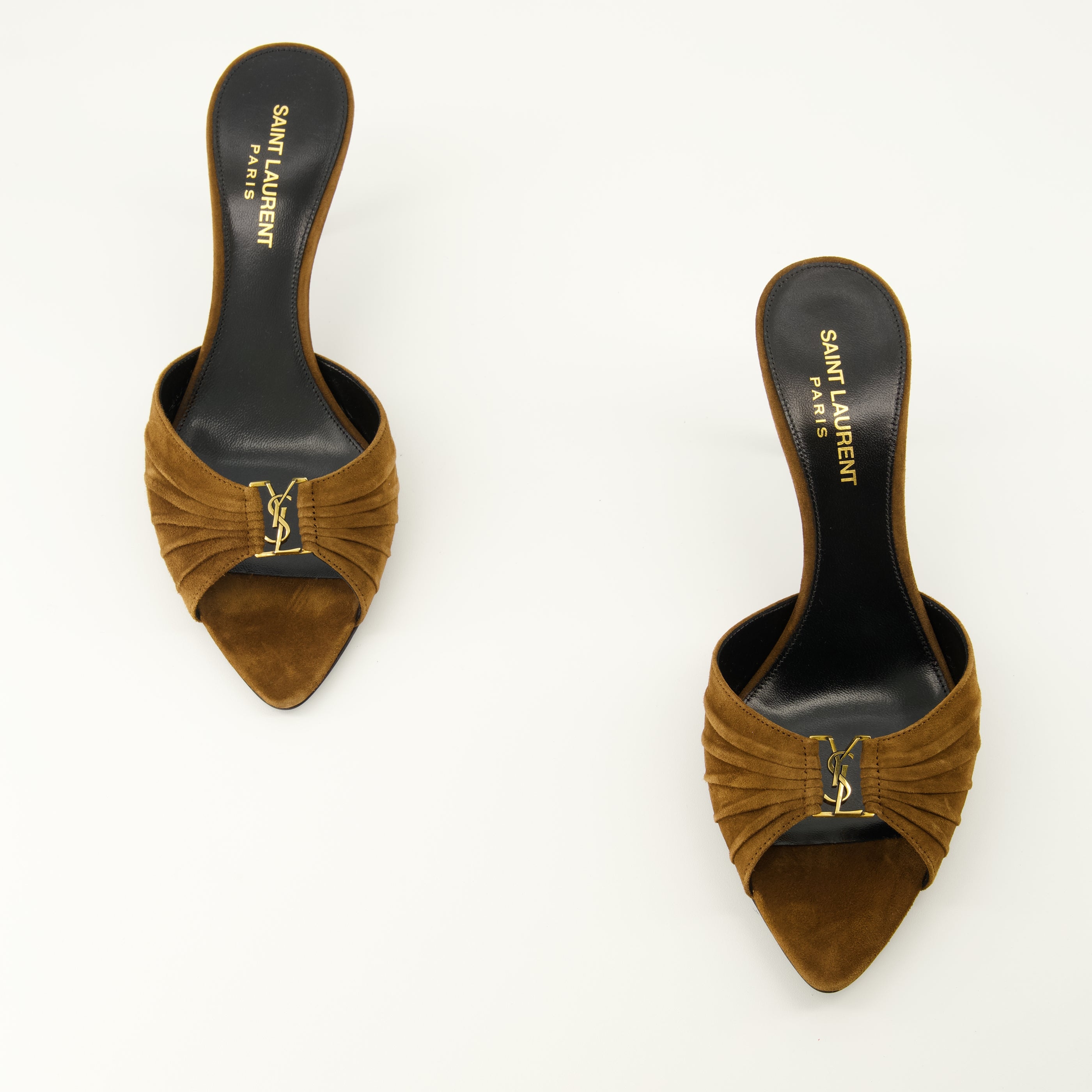 Chaussures ouvertes Mules Babylone marron en suède Saint Laurent Marron Femme