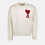 Maille Pull Ami de Coeur Ami PARIS Blanc Unisexe