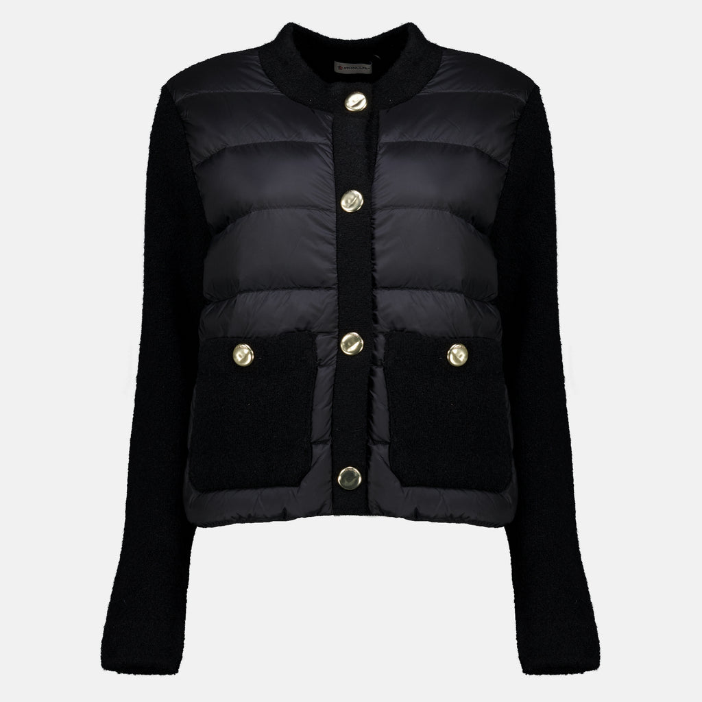 Vestes Cardigan bi-matière noir Moncler Noir Femme