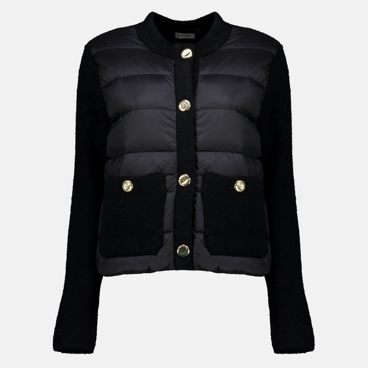Cardigan bi-matière noir