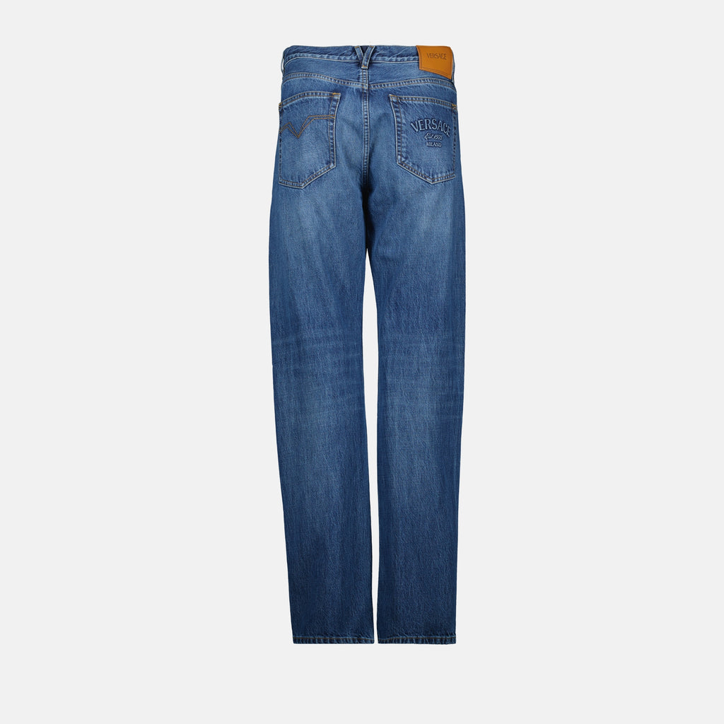Calças Jeans Straight Versace Azul Homme