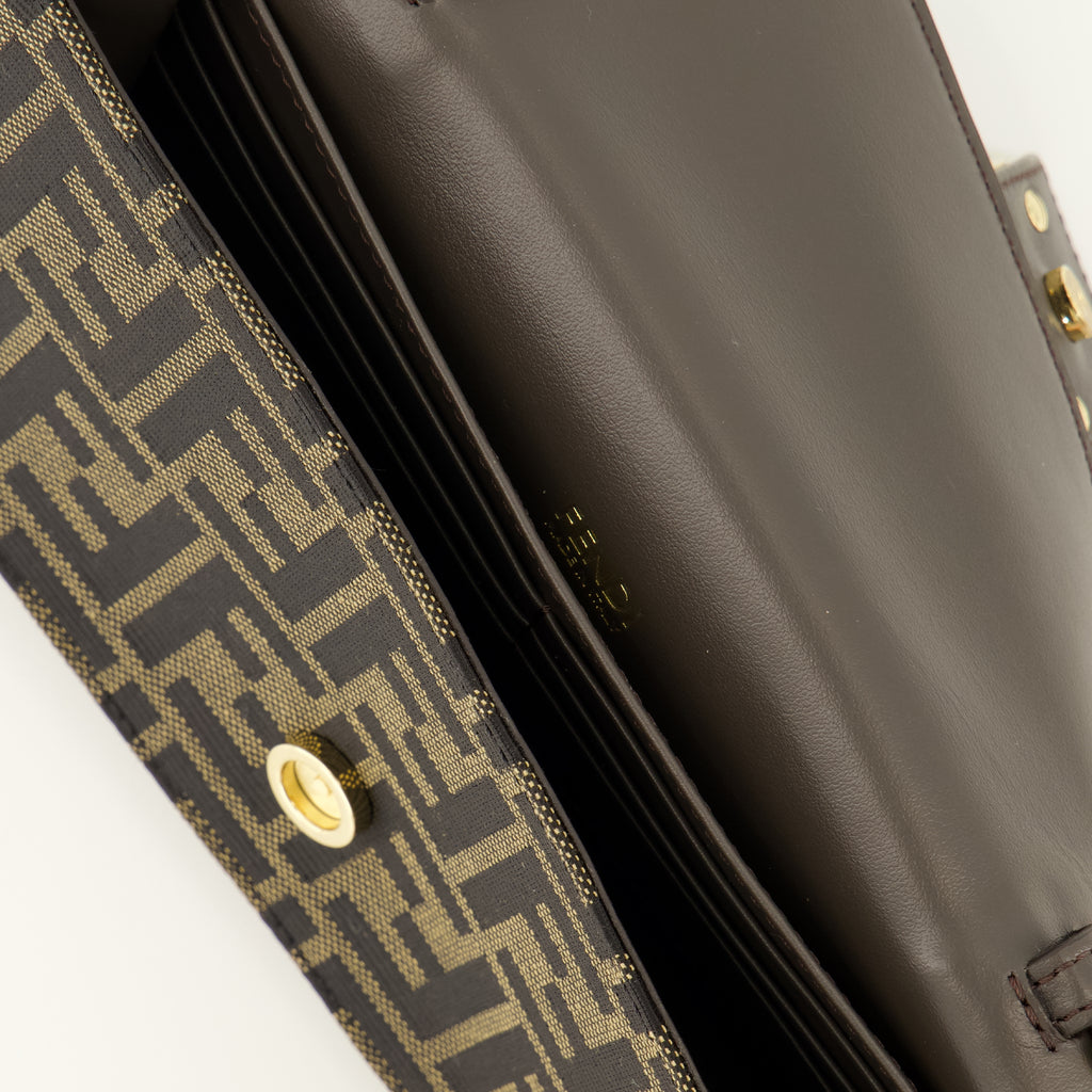 Petite maroquinerie FF Brown Chain Wallet Fendi Marron Femme