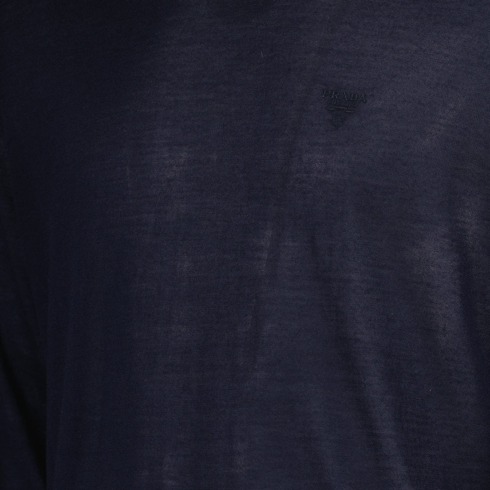 Maille Pull en laine fine Prada Bleu foncé Homme