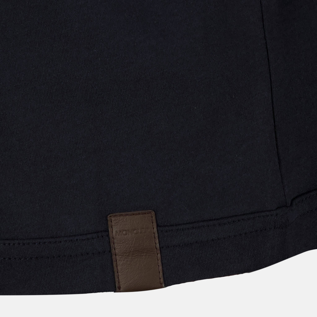 T-shirts 네이비 블루 가죽 로고 티셔츠 Moncler Bleu foncé Homme