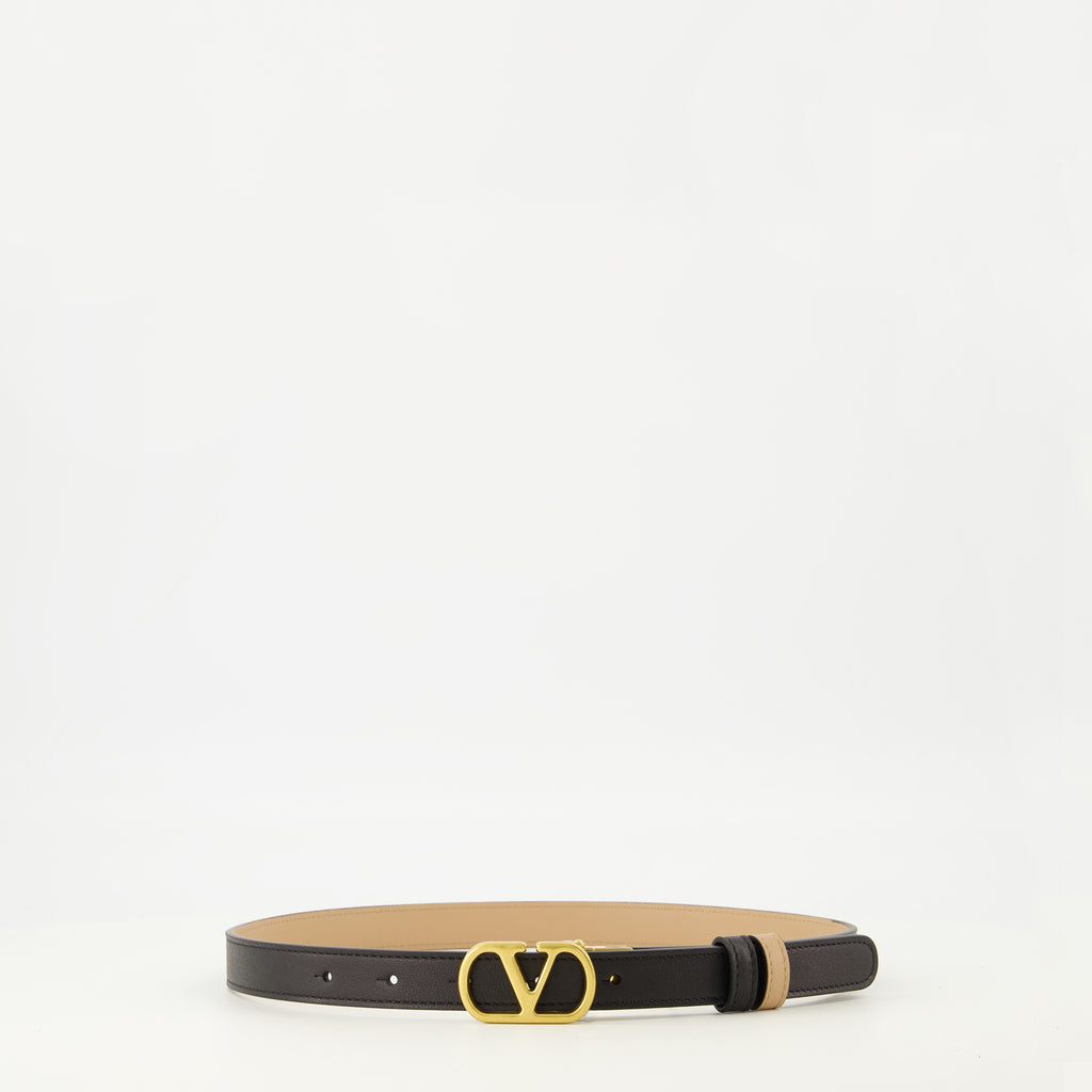 Image de l'article Ceinture Vlogo réversible beige et noir 20 mm de la marque Valentino Garavani pour Femme - Saison Printemps-Été 2026 - Vue détaillée_2