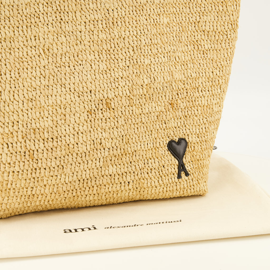 Sacs cabas Beige Raffia Tote Bag Ami PARIS Beige Unisexe