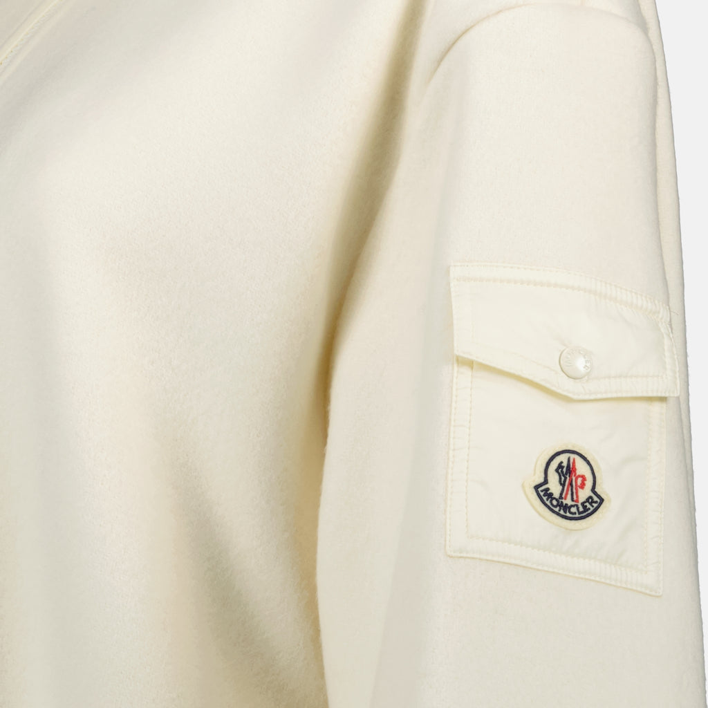 ジャケット ジップ付きウールケープ Moncler ホワイト ウィメンズ