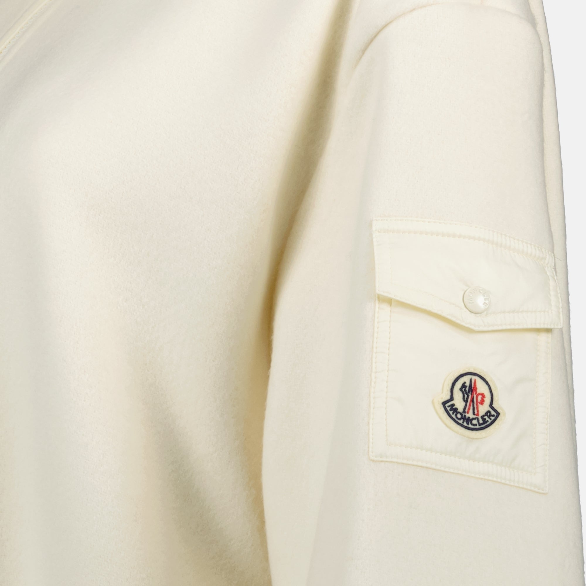 Vestes Cape zippée en laine Moncler Blanc Femme