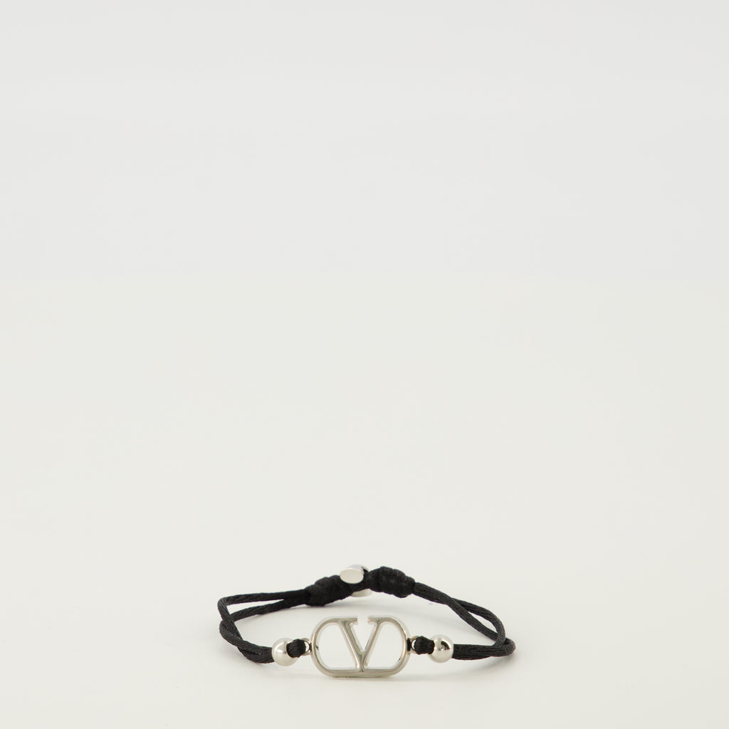 Bijoux VLogoブレスレット（ブラックコットン） Valentino Garavani Noir Homme