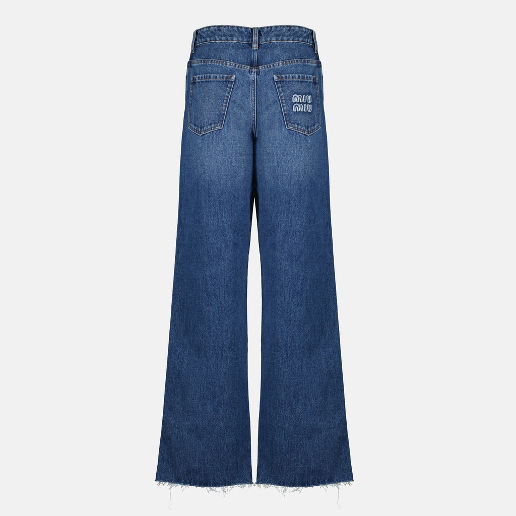 Image de l'article Jean en denim bleu de la marque Miu Miu pour Femme - Saison Printemps-Été 2026 - Vue de Dos